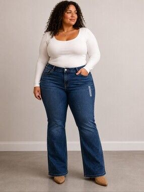 Lane Bryant Bootcut Jeans NEW Womens Jeans 28 Low Rise Stretch Flex Waistband